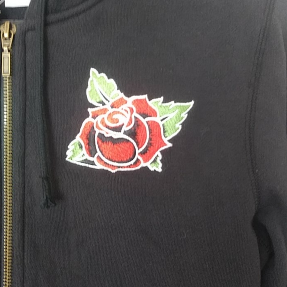 Disney Resort Black Multicolor Mickey Mouse Floral Decal hoodie size Small - Picture 5 of 11